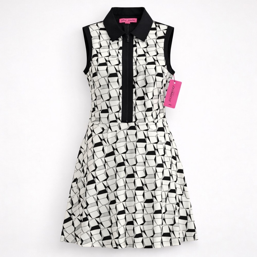 NWT Betsey Johnson Geo Print Dress • Size 14 • Mini Dress Statement Piece